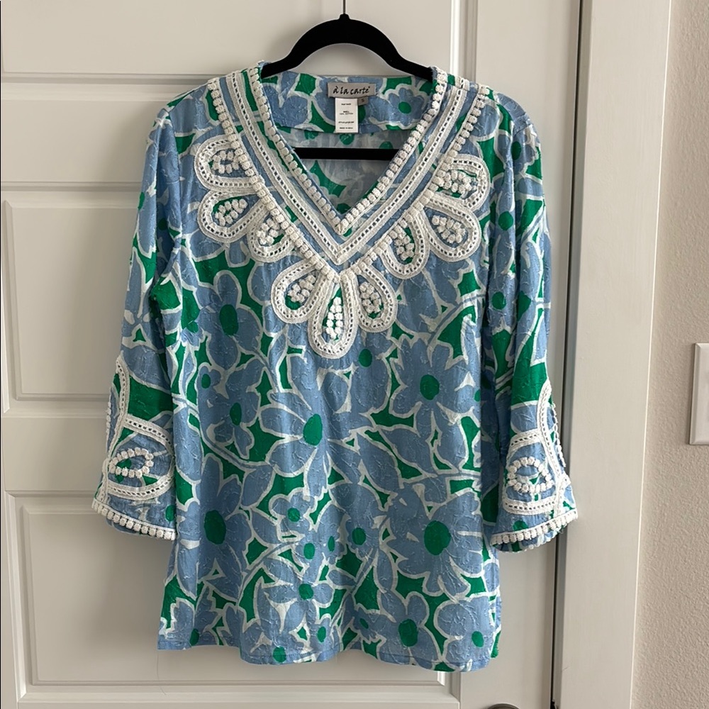 Blue and Green Floral Tunic
